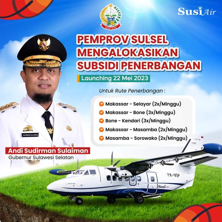 Tahun Ini Pemprov Sulsel Kembali Alokasikan Penerbangan Bersubsidi
