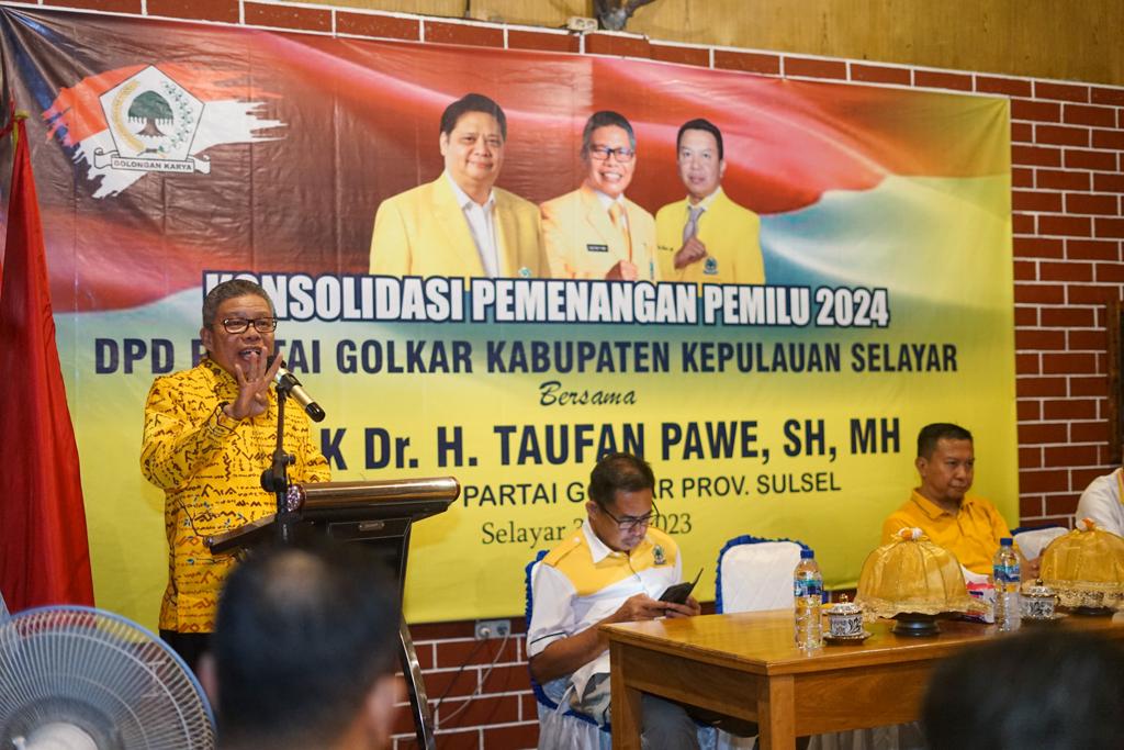 Konsolidasi Pemenangan di Selayar, Taufan Pawe Minta Kader Golkar Militan Menangkan Airlangga Presiden