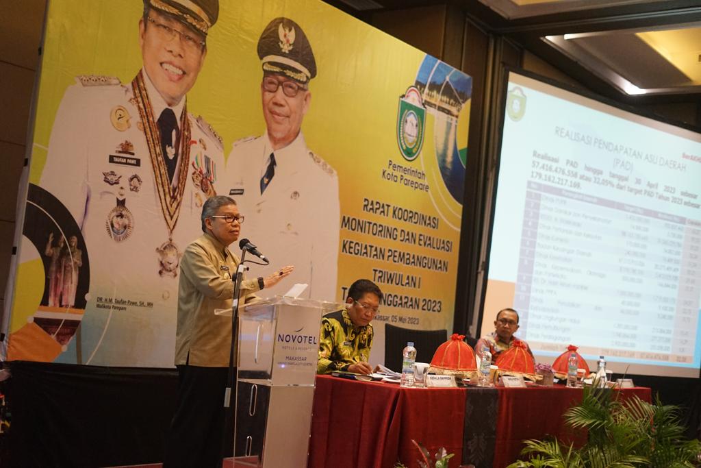 Taufan Pawe Buka Monev Triwulan I 2023, Progres Pembangunan Parepare Capai 25,23%, Serapan Anggaran Rp118 Miliar