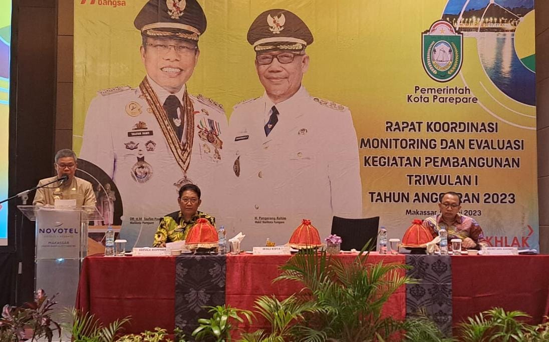 Monev Triwulan I 2023, DLH Parepare Capaian Kinerja Tertinggi, BKD Realisasi Keuangan Tertinggi, PAD Capai 32,05%