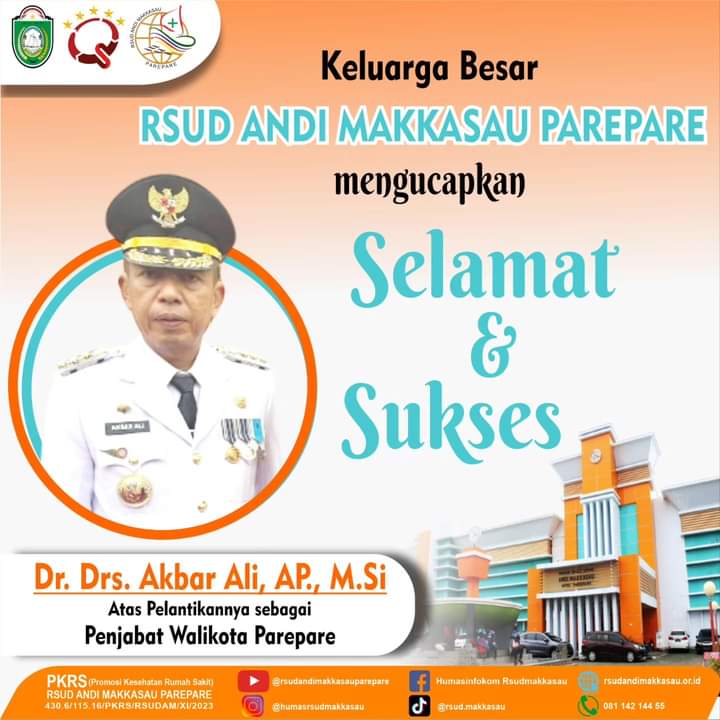 RSUD Andi Makkasau Sampaikan Selamat dan Sukses Pelantikan Pj Wali Kota Akbar Ali
