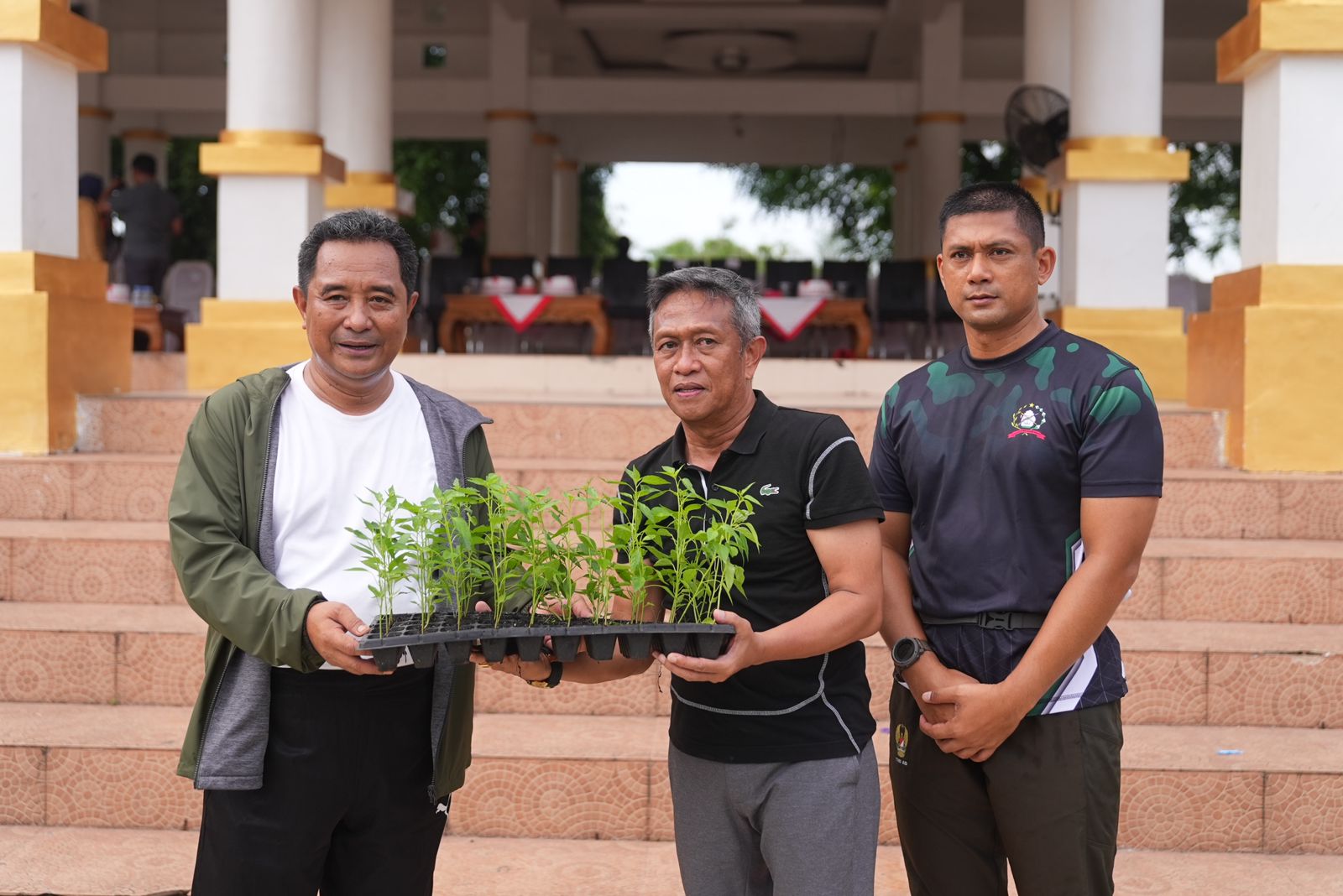 Kunker di Bone, Pj Gubernur Bahtiar Bagikan Bibit Cabai di Lapangan Merdeka 
