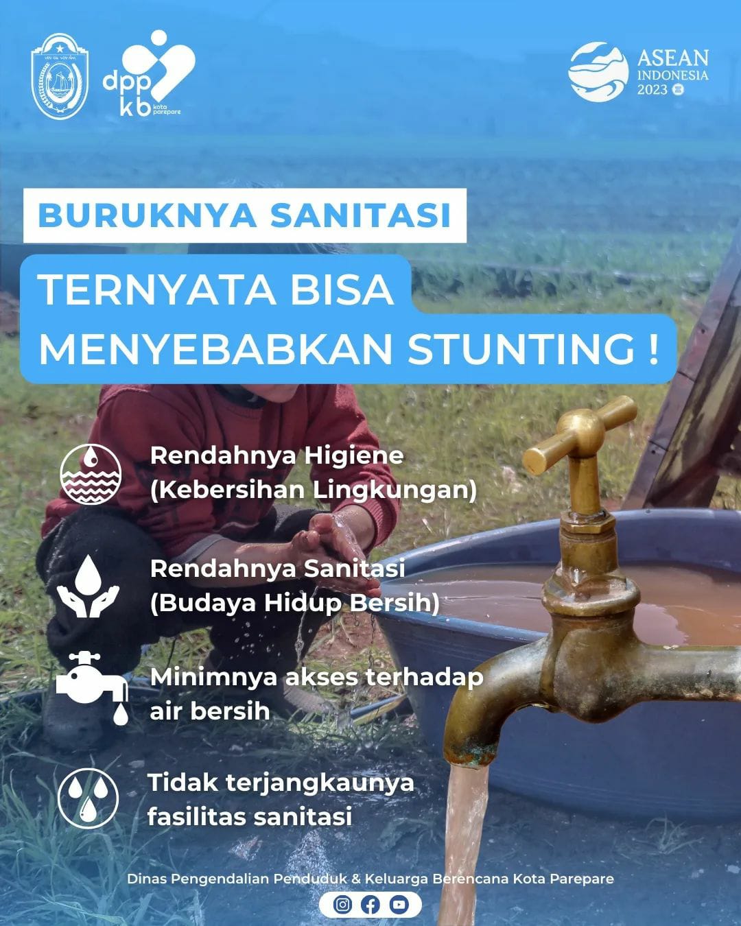DPPKB Parepare Ingatkan Akses Air Bersih dan Sanitasi Buruk Turut Jadi Penyebab Stunting