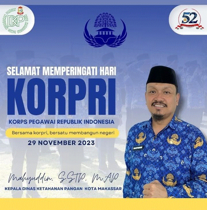 Kadis DKP Makassar Ucapkan Selamat HUT KORPRI ke-52, Bersama KORPRI Bersatu Membangun Negeri