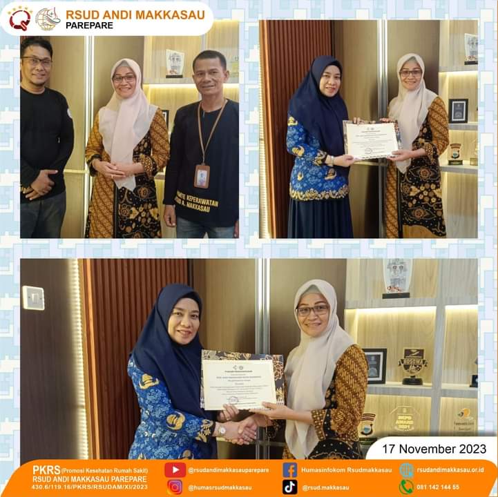 Berpartisipasi Penanggulangan Kedaruratan Kesehatan Masyarakat, RSUD Andi Makkasau Terima Penghargaan KKP Kelas I Makassar