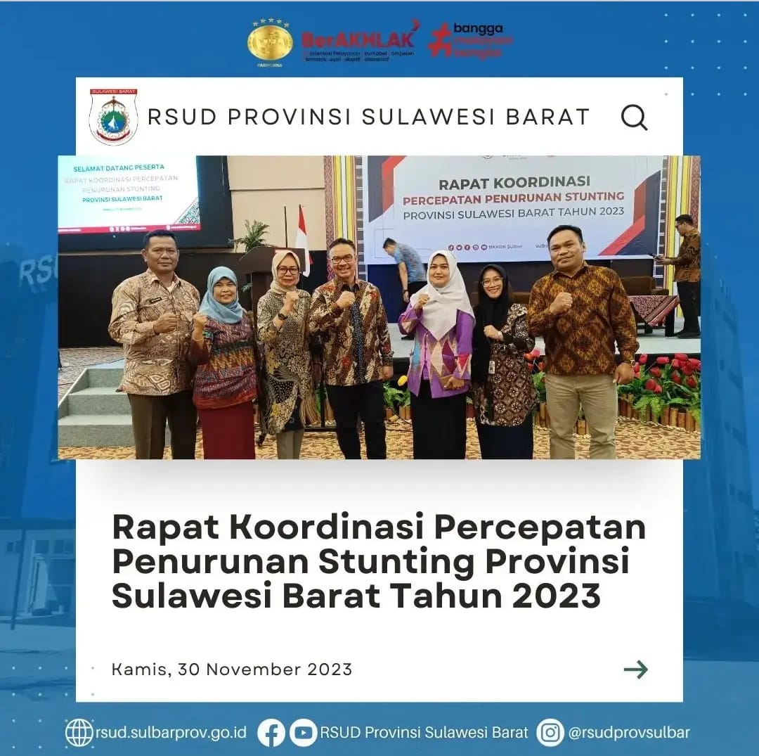 Direktur RSUD Sulbar Hadiri Rakor Percepatan Penurunan Stunting Bersama Kepala BKKBN RI