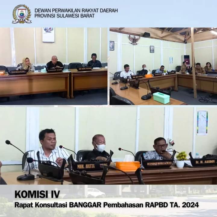 Komisi IV Gelar Rapat Konsultasi Banggar, Dalam Rangka Pembahasan Rancangan APBD 2024