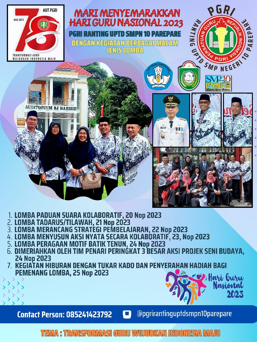Seru, PGRI Ranting SMPN 10 Parepare Semarakkan Hari Guru Nasional dengan Berbagai Lomba