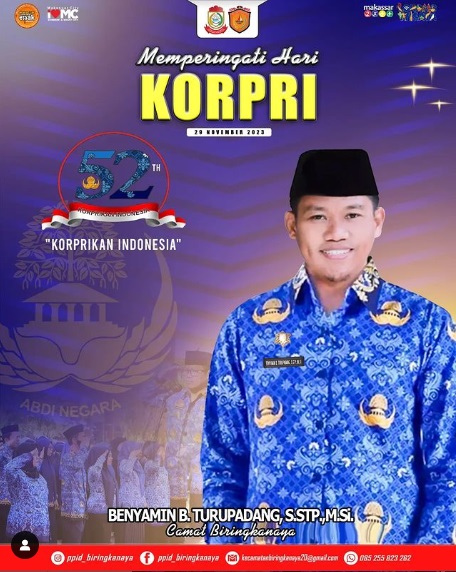 Camat Biringkanaya Ucapkan Selamat HUT KORPRI ke 52