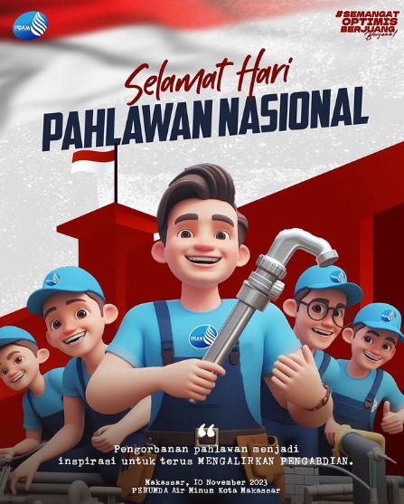 Perumda Air Minum Kota Makassar Ucapkan Selamat Hari Pahlawan 