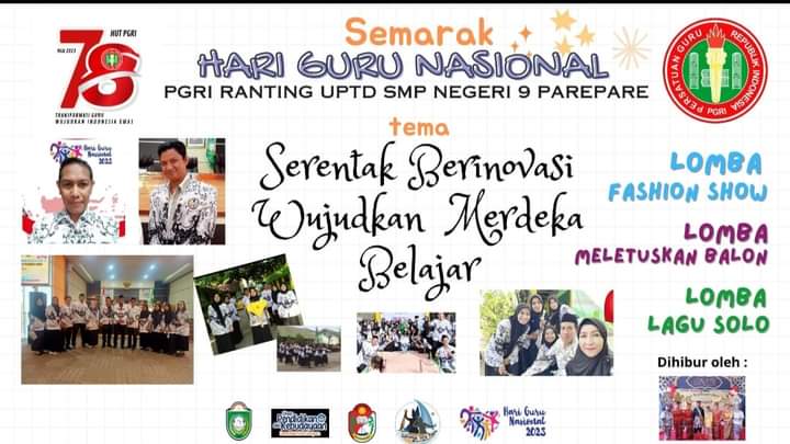 Seru, PGRI Ranting SMPN 9 Parepare Rayakan Semarak Hari Guru Nasional dengan Lomba Unik Kreatif