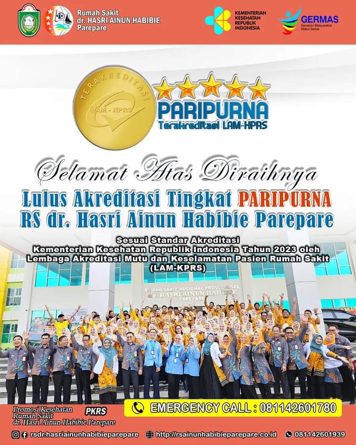 Akreditasi Perdana, RS Hasri Ainun Habibie Parepare Langsung Lulus Akreditasi Paripurna 