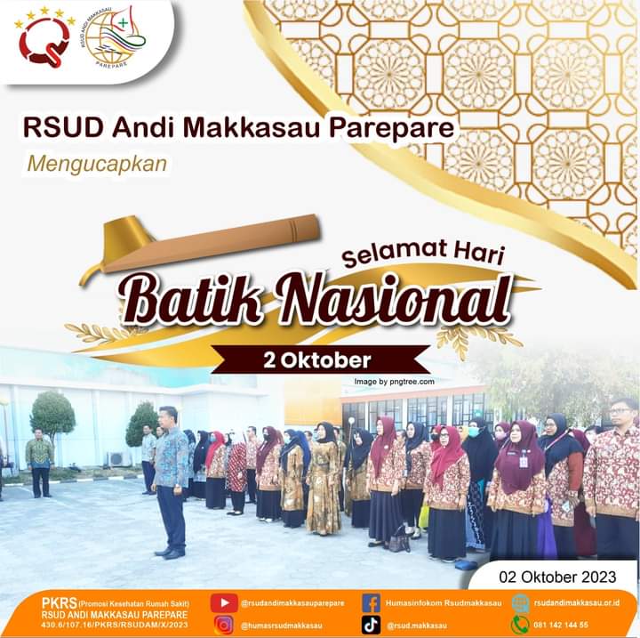 Hari Batik Nasional, Jajaran RSUD Andi Makkasau Kompak Kenakan PDH Batik