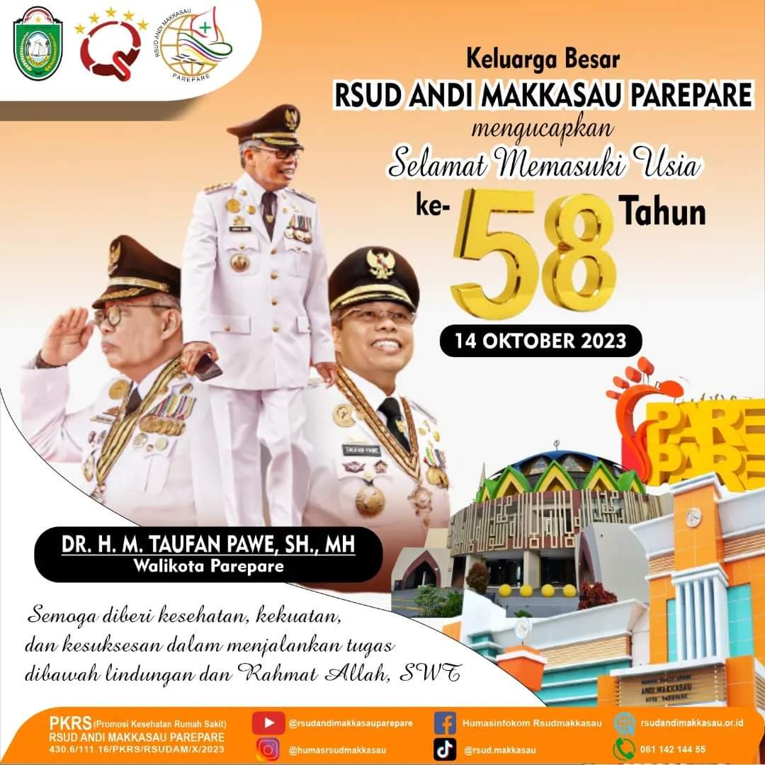 RSUD Andi Makkasau Ucapkan Selamat Ulang Tahun ke-58 Wali Kota Parepare Taufan Pawe