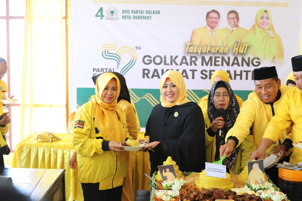 Pimpin Tasyakuran HUT ke-59 Golkar, Erna Rasyid Taufan Suarakan "Kita Bisa"