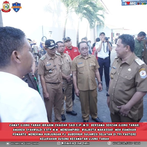 Camat Ujung Tanah Dampingi Wali Kota Sambut Pj Gubernur di TPI Paotere