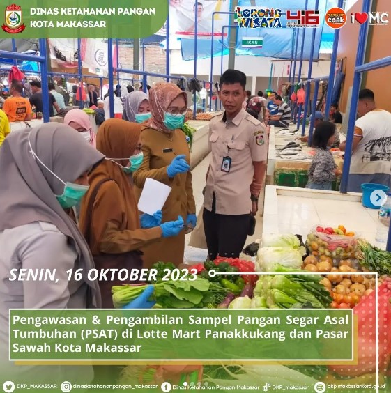DKP Makassar Lakukan Pengawasan dan Pengambilan Sampel PSAT di Pasar Modern dan Tradisional