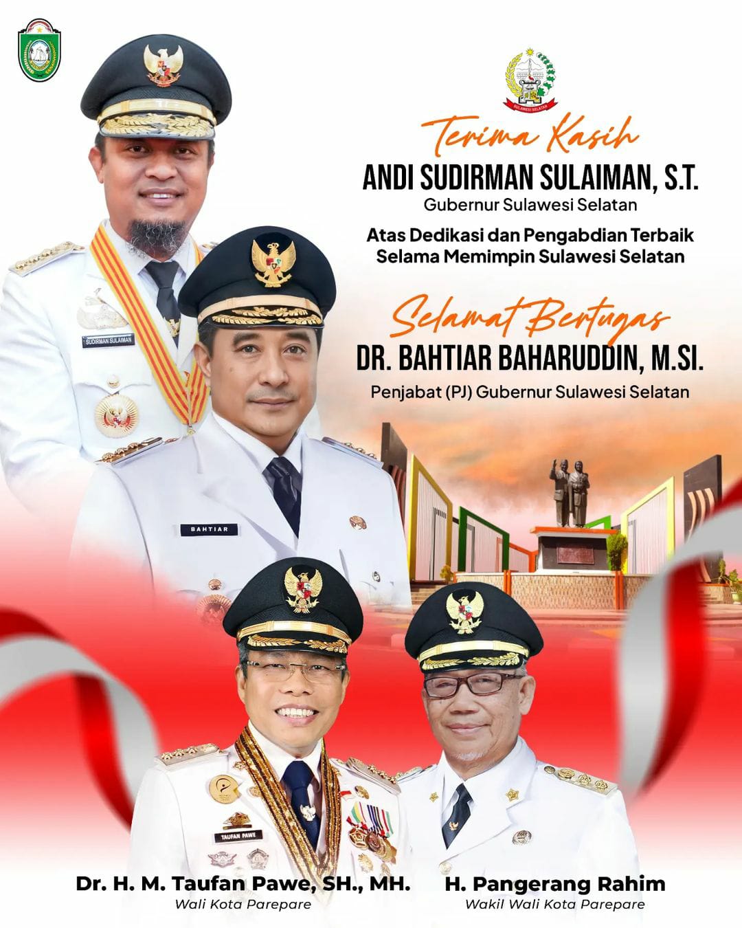 Wali Kota Parepare Sampaikan Apresiasi Atas Dedikasi Andi Sudirman dan Selamat Bertugas Pj Gubernur Bahtiar 