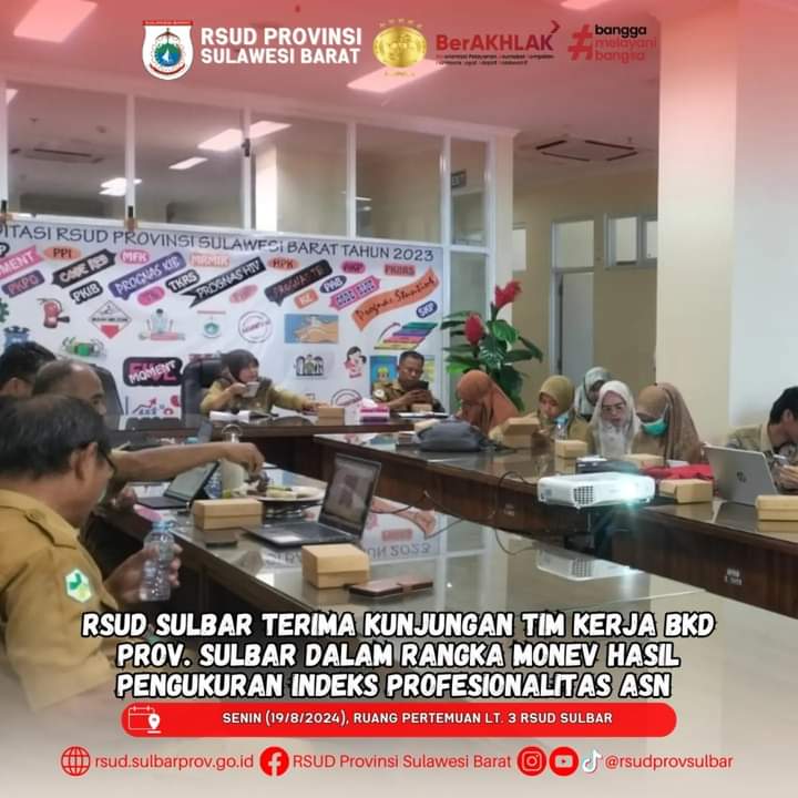 Direktur RSUD Sulbar Terima Kunjungan BKD, Monev Hasil Pengukuran Indeks Profesionalitas ASN