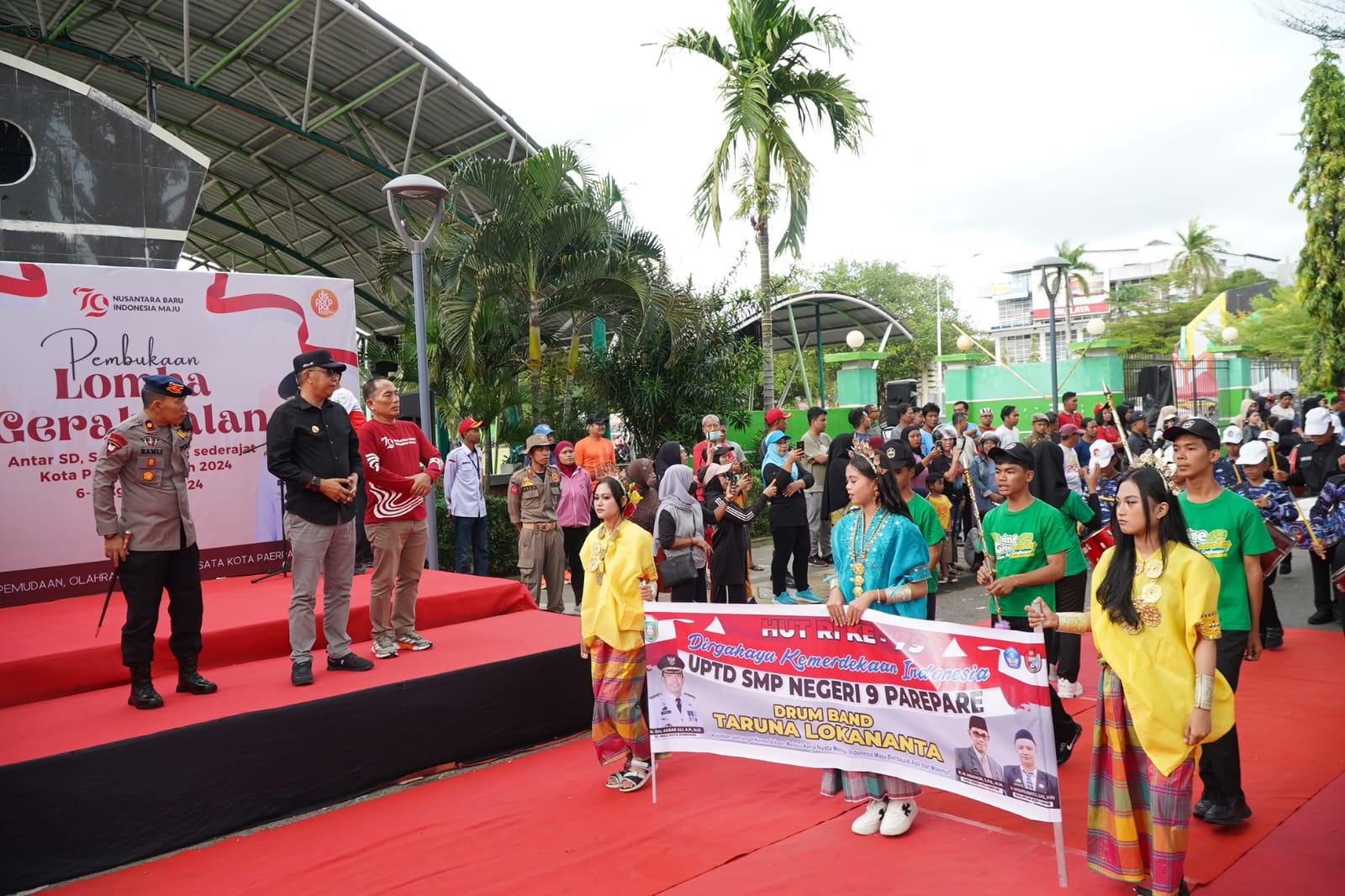Drum Band SMPN 9 Parepare Jadi Pengiring Lomba Gerak Jalan HUT Kemerdekaan