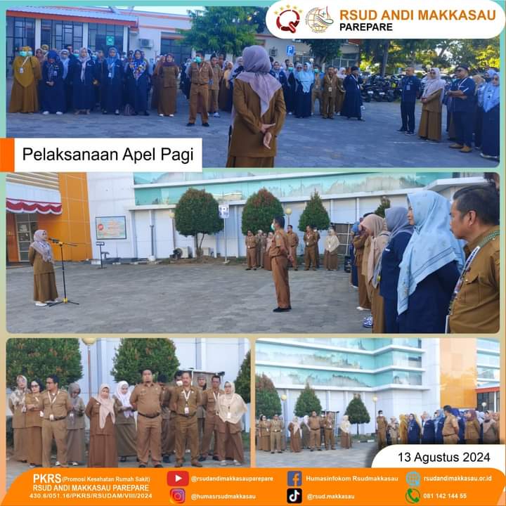 RSUD Andi Makkasau Rutinkan Apel Pagi Setiap Selasa, Dorong Terus Tingkatkan Mutu Pelayanan 