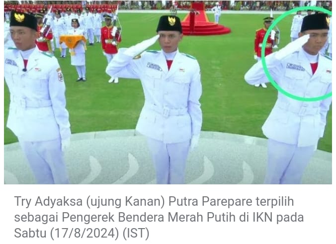 Jadi Perhatian Nasional, Putra Parepare Try Adyaksa Pengerek Bendara Merah Putih di Hadapan Presiden