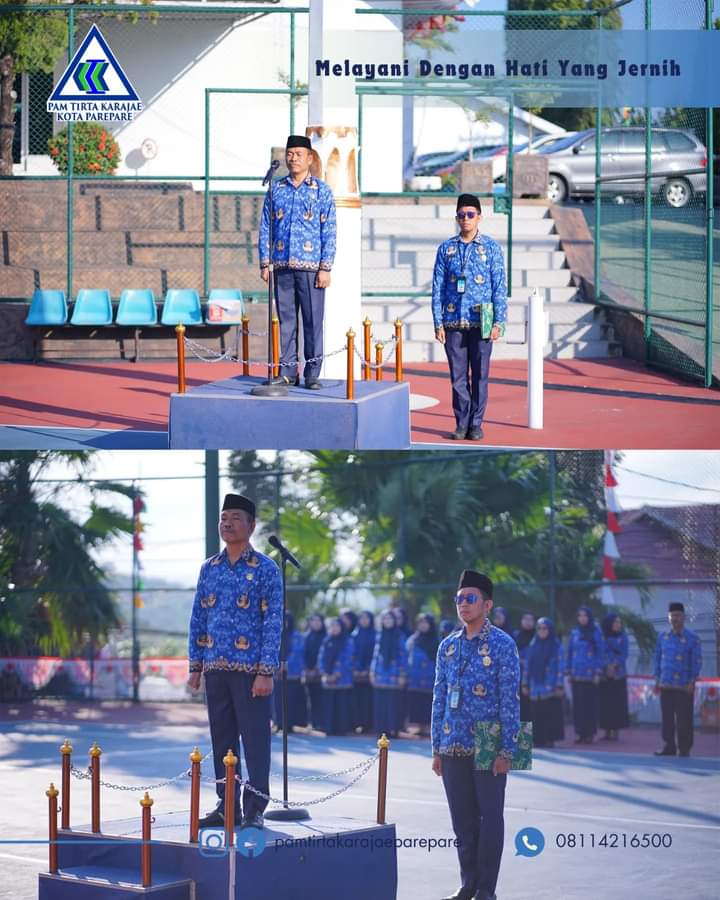 Khidmat, Jajaran PAM Tirta Karajae Upacara Peringatan HUT ke-79 Kemerdekaan RI