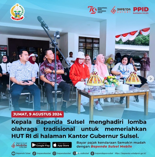 Kepala Bapenda Sulsel Hadiri Lomba Olahraga Tradisional HUT RI ke-79 Tahun