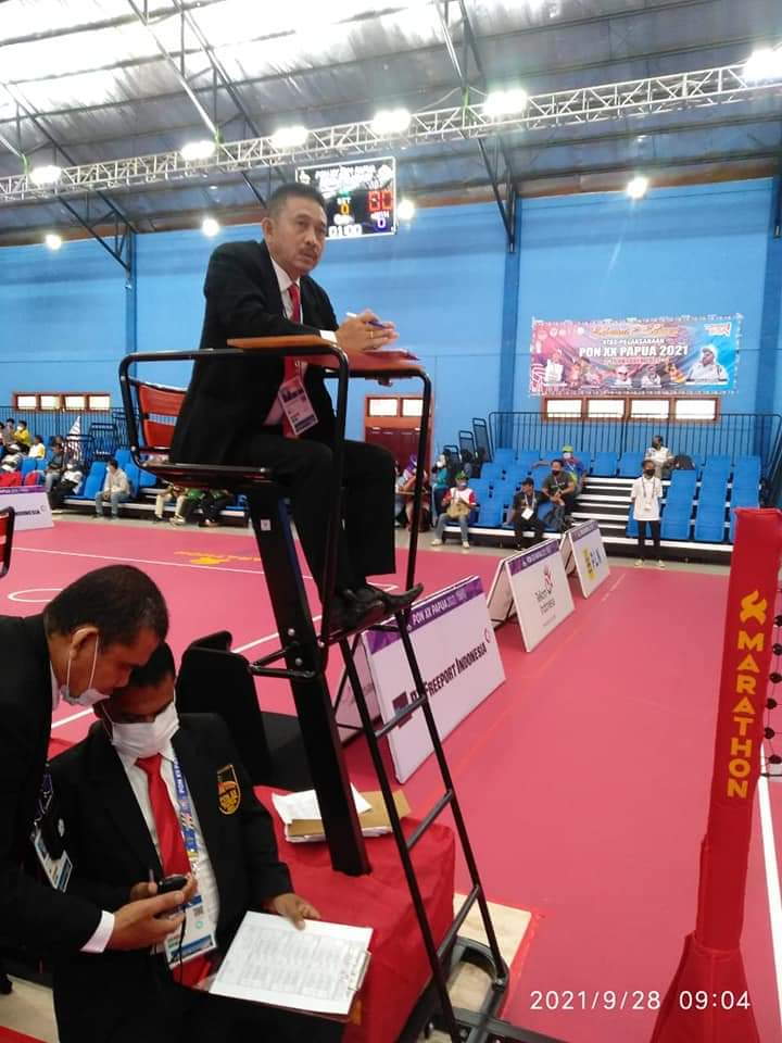Wasit Berlisensi ASTAF Asal Parepare Baharuddin Kembali Dipercaya Jadi Wasit Sepak Takraw di PON Aceh 2024