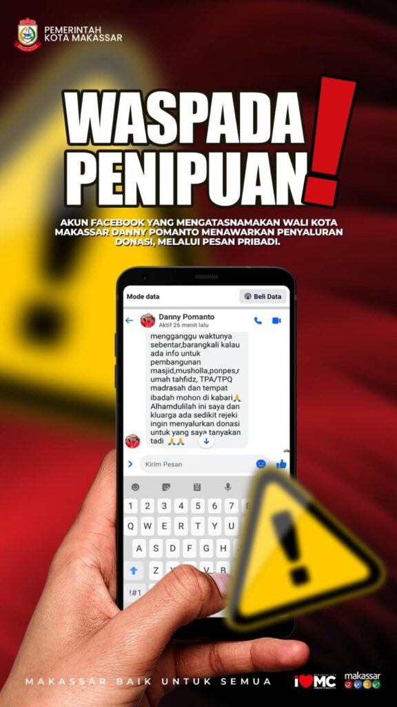 Hoax! Berkedok Donatur Sumbangan, Akun Facebook Catut Nama Wali Kota Makassar 