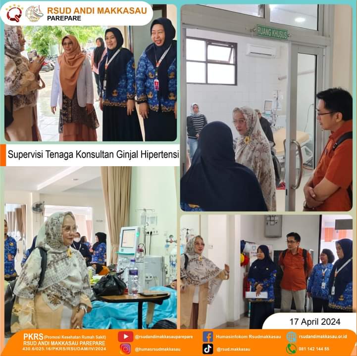 Ketua Pernefri Korwil Sulawesi, Maluku dan Papua Supervisi Hemodialisis di RSUD Andi Makkasau 