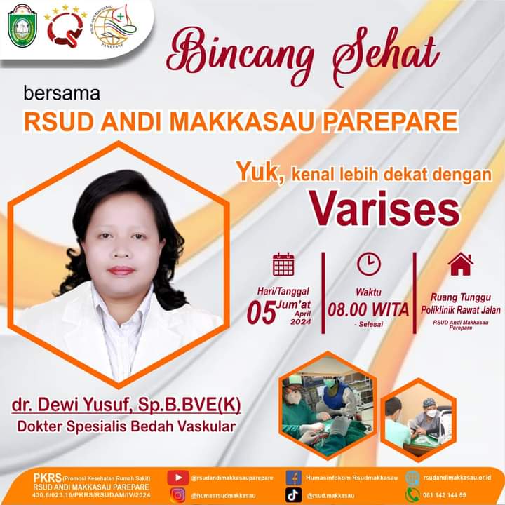 Unik Kreatif, Dokter Spesialis Bedah Vaskular RSUD Andi Makkasau Edukasi Varises di Ruang Tunggu Poli Rawat Jalan