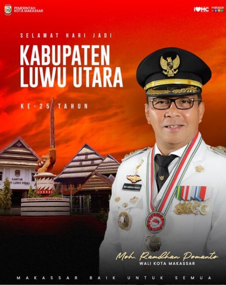 Pemkot Makassar Ucapkan Selamat Hari Jadi Luwu Utara ke-25