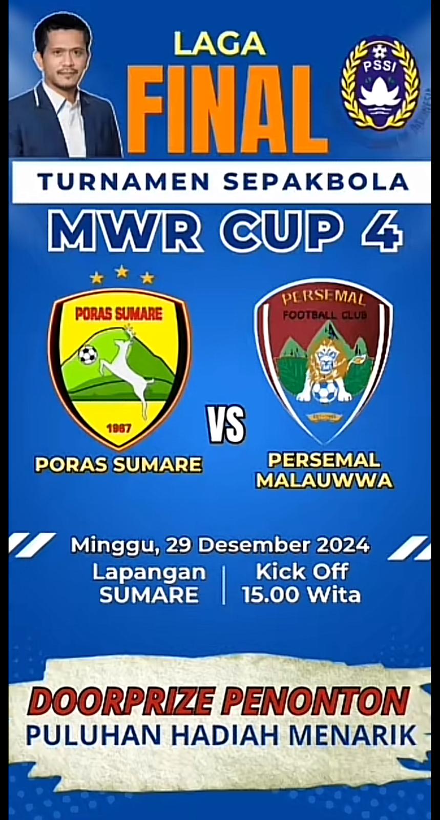 Grand Final Turnamen Sepak Bola MWR CUP 4: Munandar Wijaya Siapkan Puluhan Doorprize Menarik Bagi Penonton