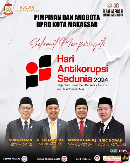 DPRD Makassar Ucapkan Selamat Memperingati Hari Antikorupsi Sedunia