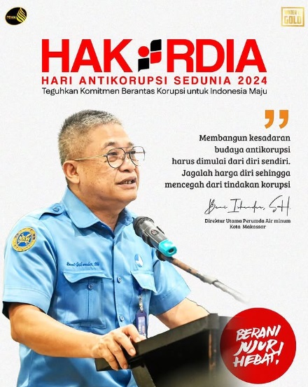 PDAM Makassar Ucapkan Selamat Hari Antikorupsi Sedunia 2024