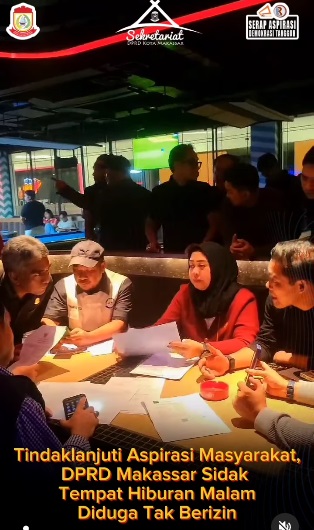 DPRD Makassar Sidak THM Diduga Tak Berizin, Tindaklanjut Aspirasi Masyarakat