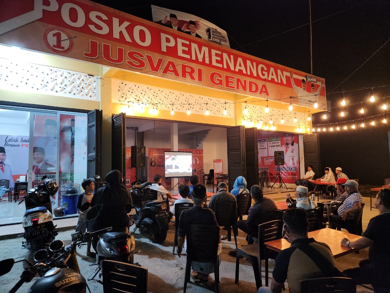 Caleg PKS Jusvari Genda Gelar Nobar Debat Capres di Posko, Optimis AMIN Menang Bawa Perubahan Indonesia Lebih Baik