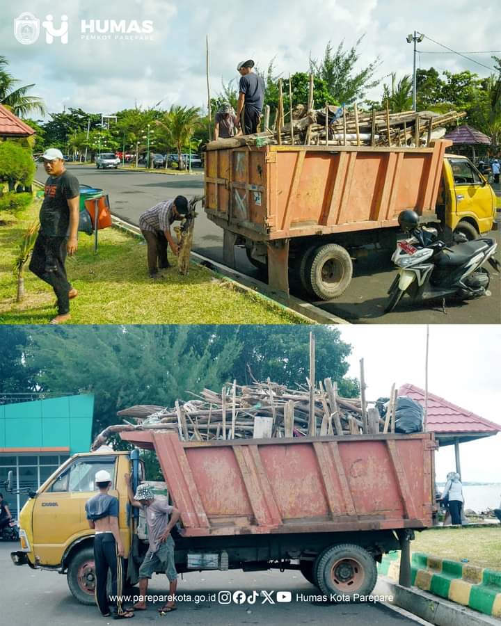 SKPD se-Parepare Kolaborasi Aksi Bersih-bersih Pantai Mattirotasi, Sambut Penilaian Adipura 