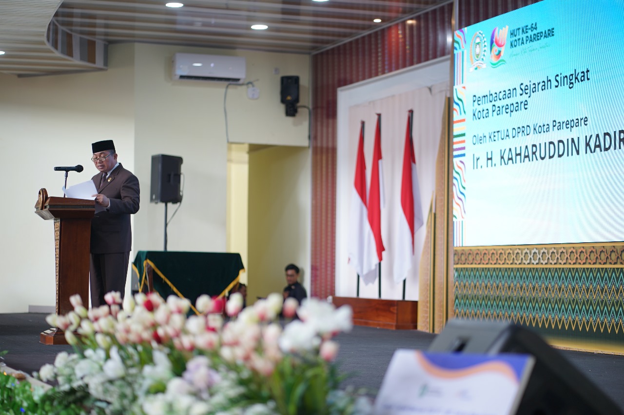 Ketua DPRD Bacakan Sejarah Singkat Parepare di Puncak HUT ke-64, Pj Gubernur Sebut Pemerintahan Hebat Jika Didukung Legislatif 