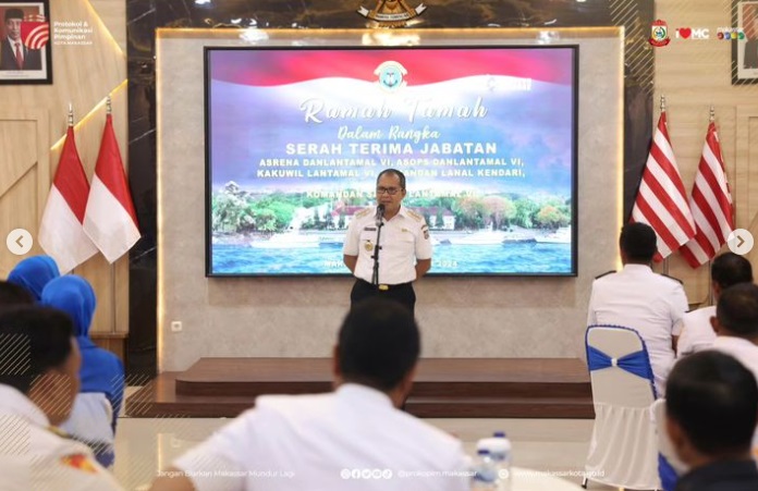 Serah Terima Jabatan Jajaran Komando Strategis Lantamal VI Makassar, Wali Kota Danny Ucapkan Selamat Bertugas