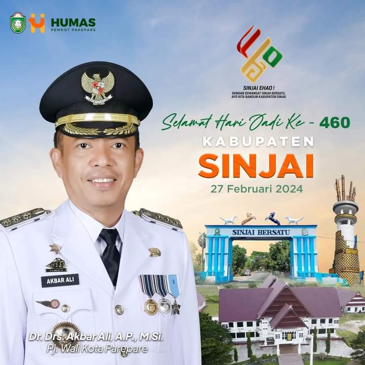 Pemkot Parepare Ucapkan Selamat HUT ke-460 Sinjai, Terus Berkembang dan Maju