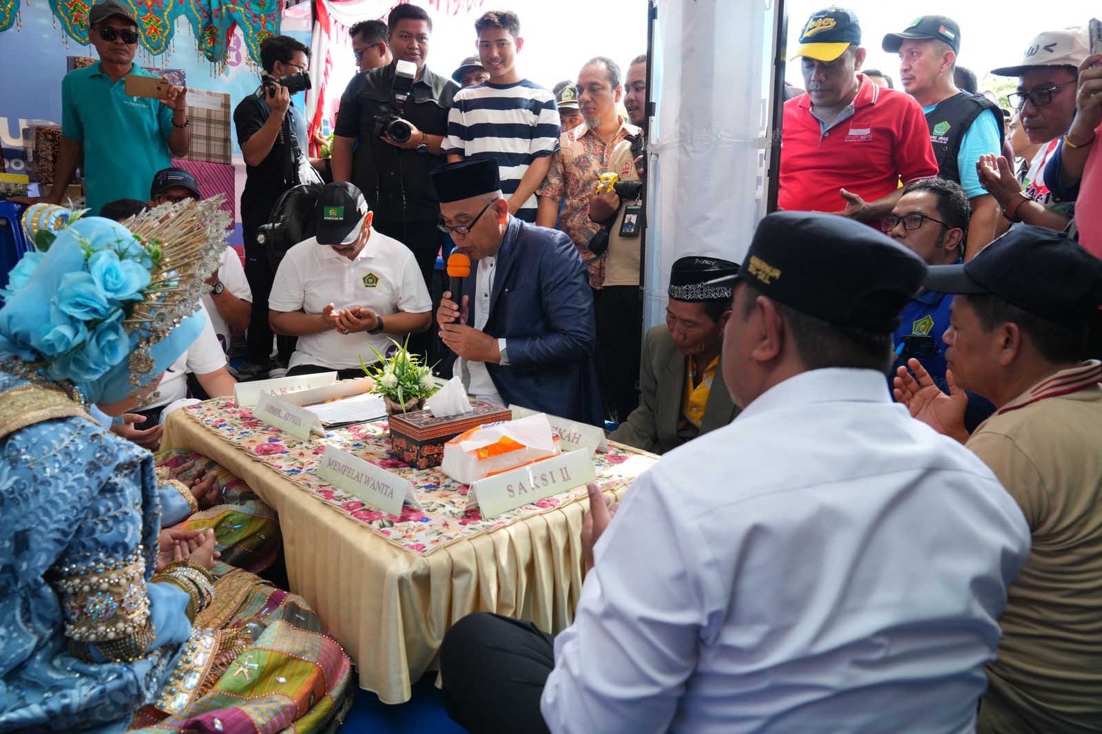 Pj Gubernur dan Kakanwil Kemenag Sulsel Jadi Saksi Pernikahan pada Peringatan HAB