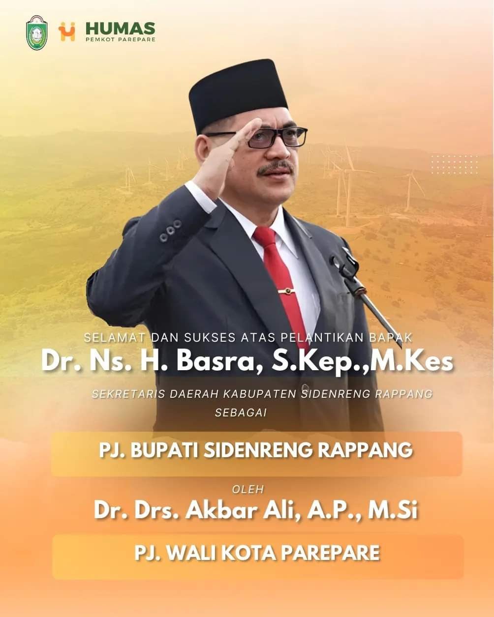 Pj Wali Kota Parepare Ucapkan Selamat Basra Resmi Dilantik Jadi Pj Bupati Sidrap 