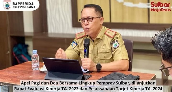 Bappeda Sulbar Gelar Rapat Evaluasi Kinerja 2023 dan Pelaksanaan Target Kinerja 2024