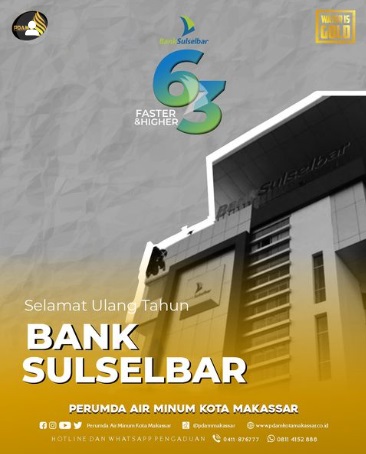 Perumda Air Minum Kota Makassar Ucapkan Selamat Ulang Tahun ke-63 Bank Sulselbar  