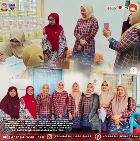 Bunda PAUD Kecamatan Ujung Tanah Terima Kunjungan Bunda PAUD Makassar di TK