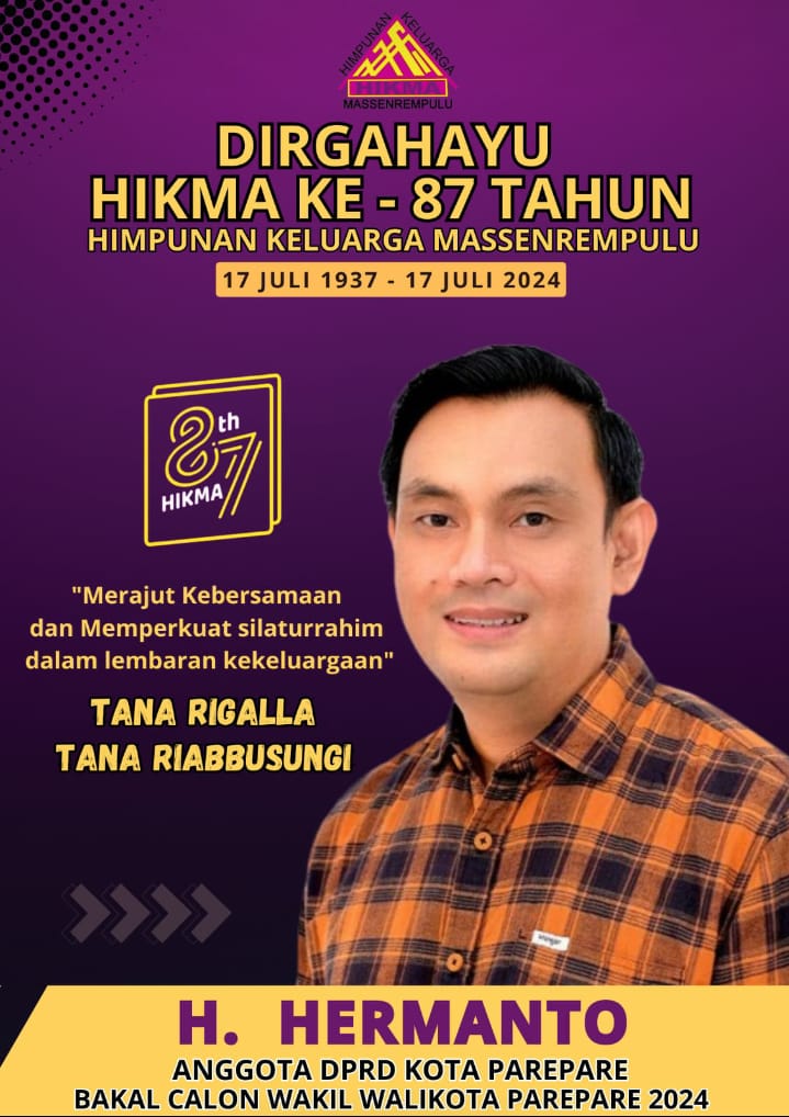 Hermanto Ucapkan Selamat HUT ke-87 HIKMA, Serukan Perkuat Silaturahmi dan Kekeluargaan 