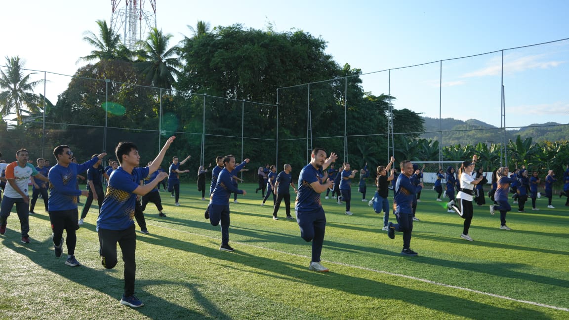 Pejabat dan Pegawai Unit Vertikal Kemenkeu Sulbar Ikuti Pembinaan Kesehatan