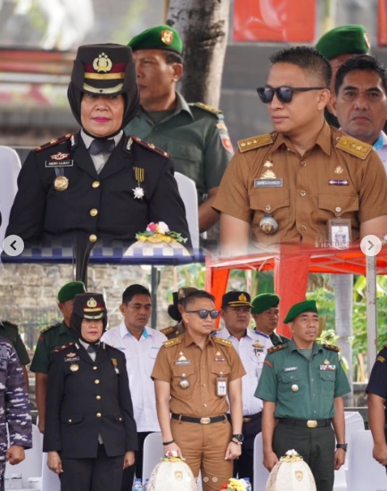 Camat Ujung Tanah Hadiri Upcara HUT Bhayangkara ke-78 di Mapolres Pelabuhan